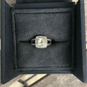 Petite Albion Ring with White Topaz and Diamonds